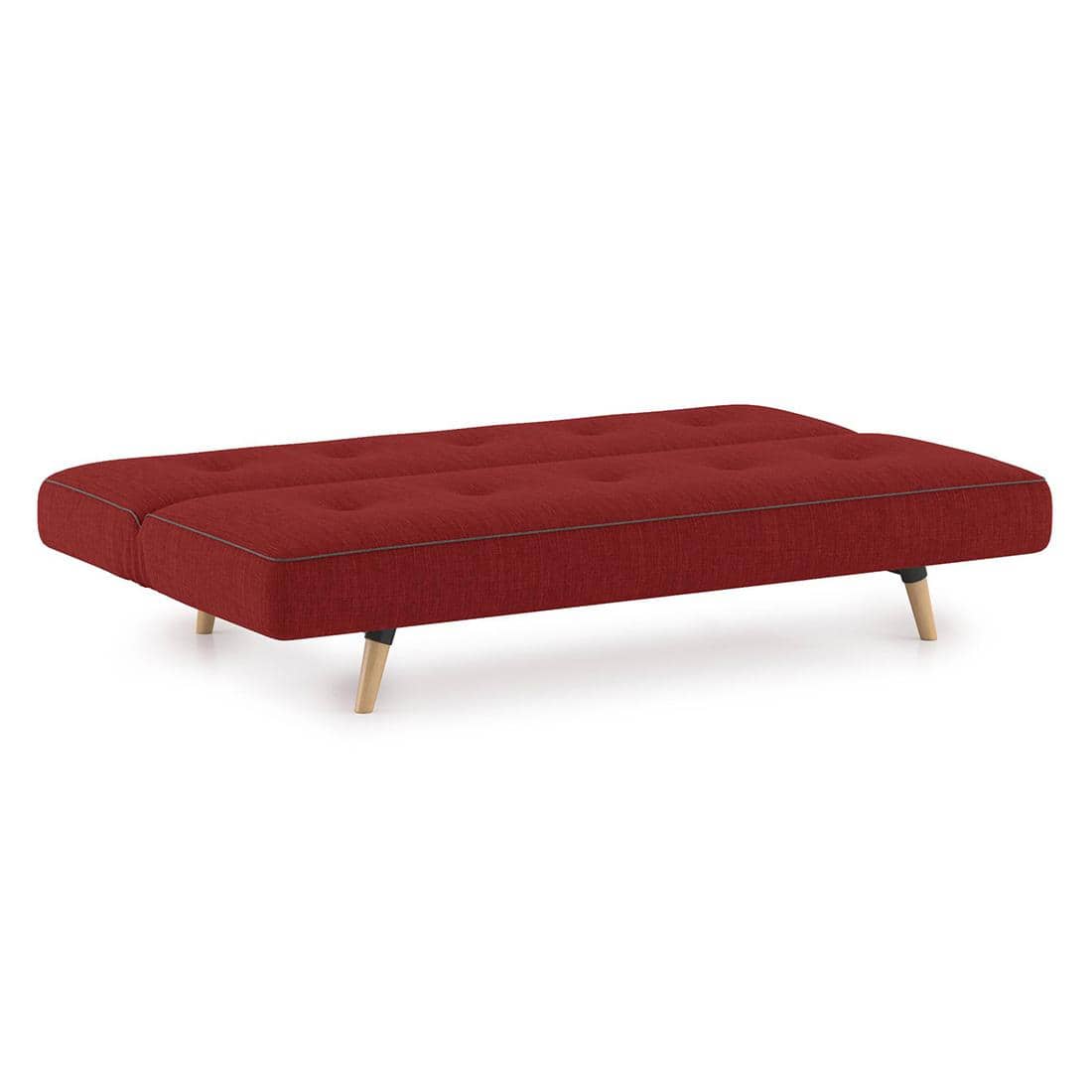 Zehnloch 3 Seater Click Clack Sofa cum Bed In Salsa Red Colour