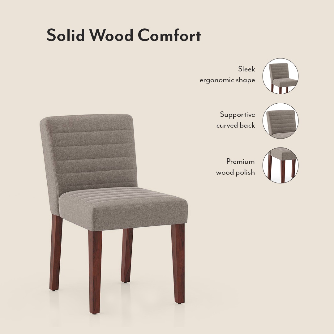 Atlas Crest Storage Solid Wood 6 Seater Dining Table With Set Of 6 Ludo Dining Chairs