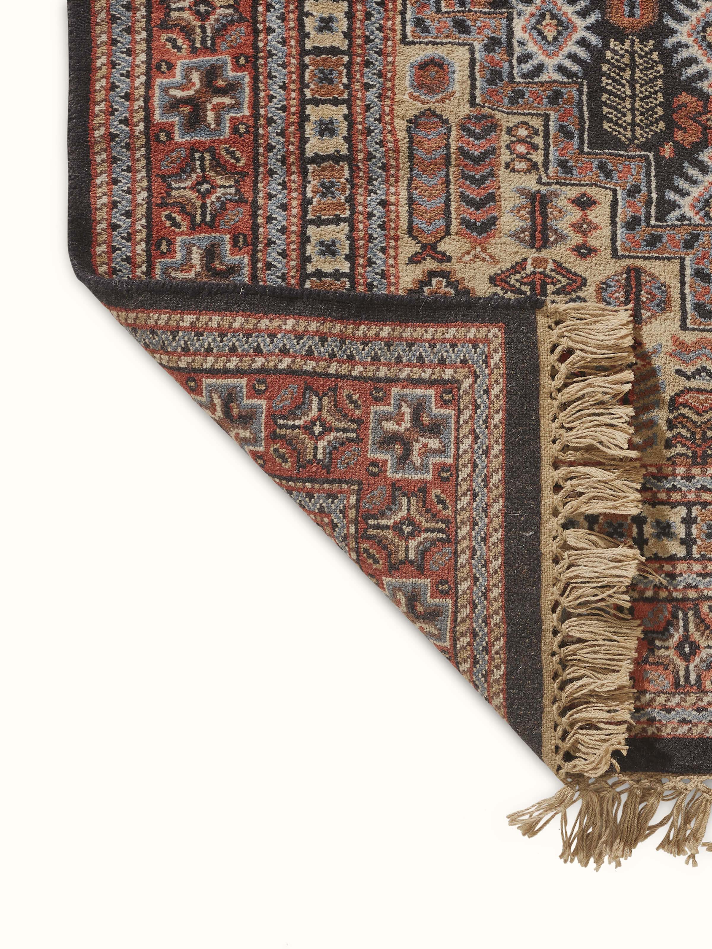 Persian Shiraz Gwalior Wool Hand-Knotted Rug in a room setting, highlighting its integration into home decor.