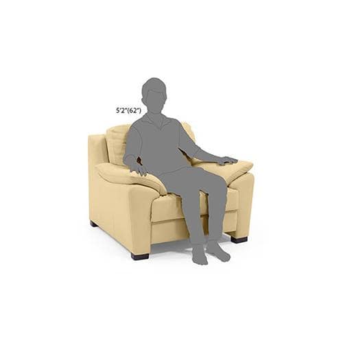Farina 1 Seater Half Leather Sofa in Cream Colour