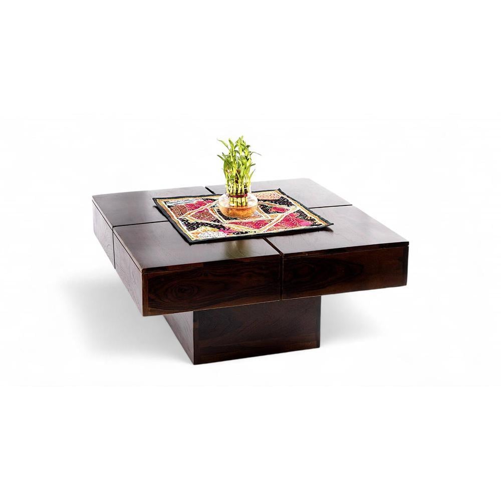 Montreal Sheesham Wood Coffee Table In Walnut Finish