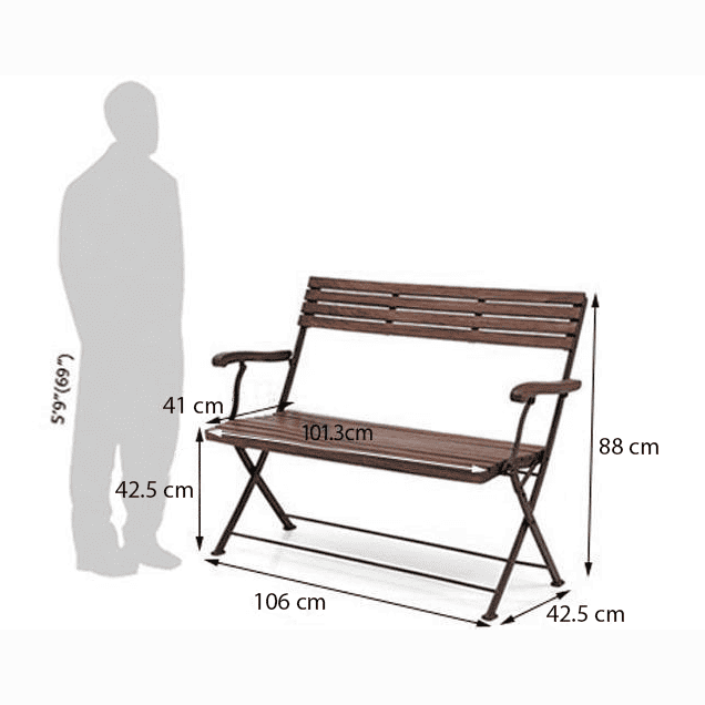 Masai Solid Wood Bench In Dark Teak Finish