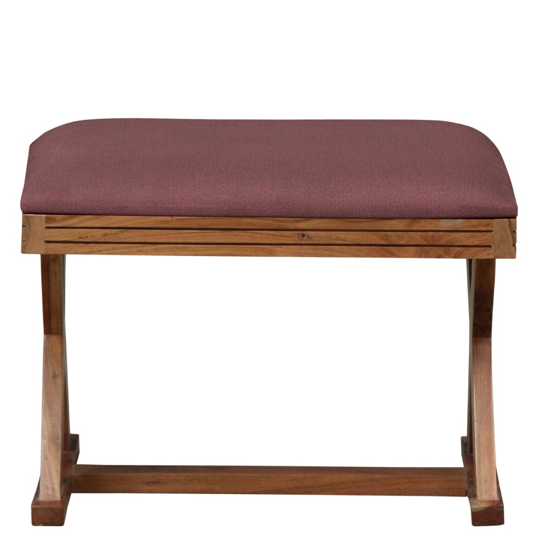Calvefield Solid Wood Ottoman in Pink Fabric