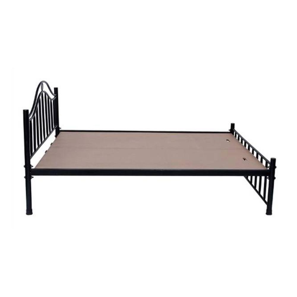 Morris Metal Queen Size Non Storage Bed In Black Finish