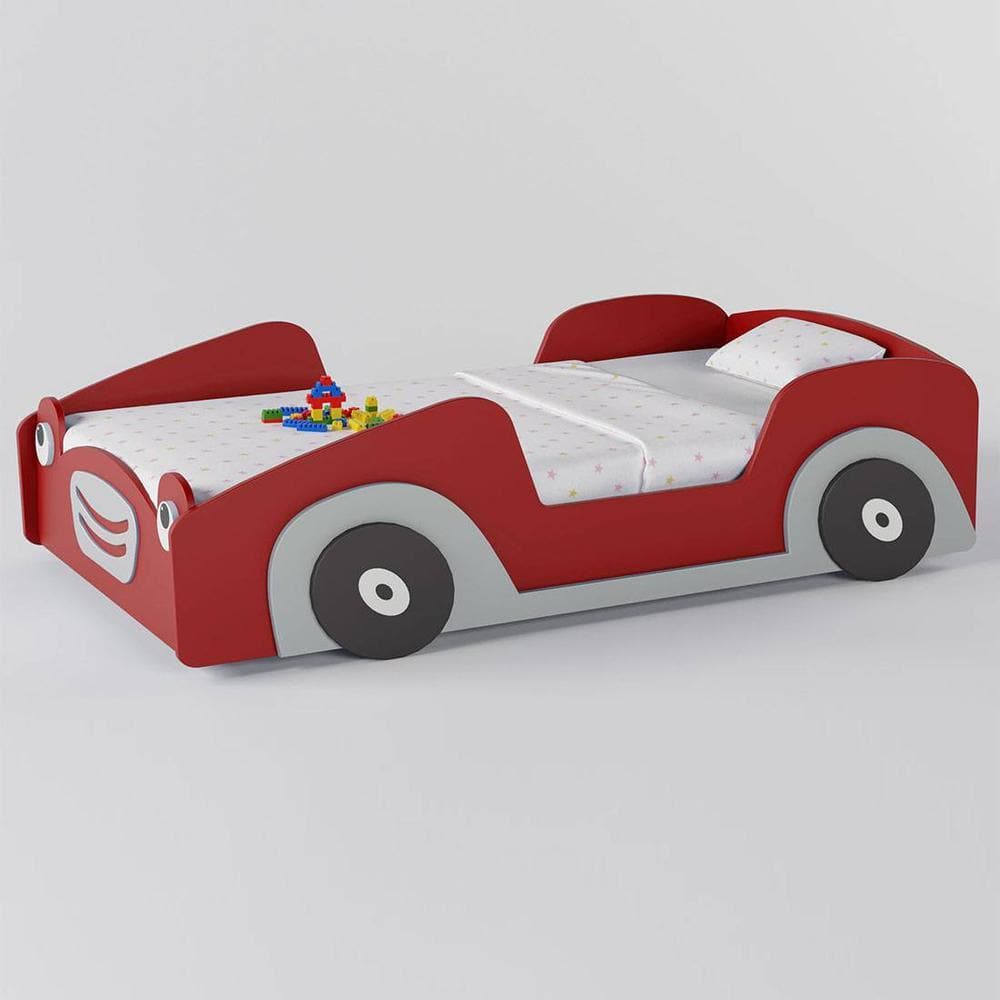 Street Car Engineered Wood Bed in Red Colour