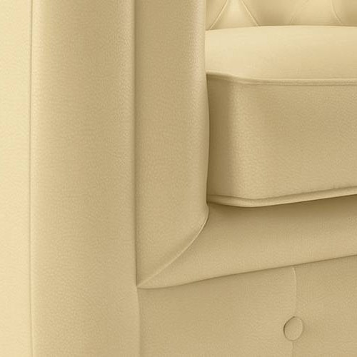 Winchester 2 Seater Half Leather Sofa in Cream Colour