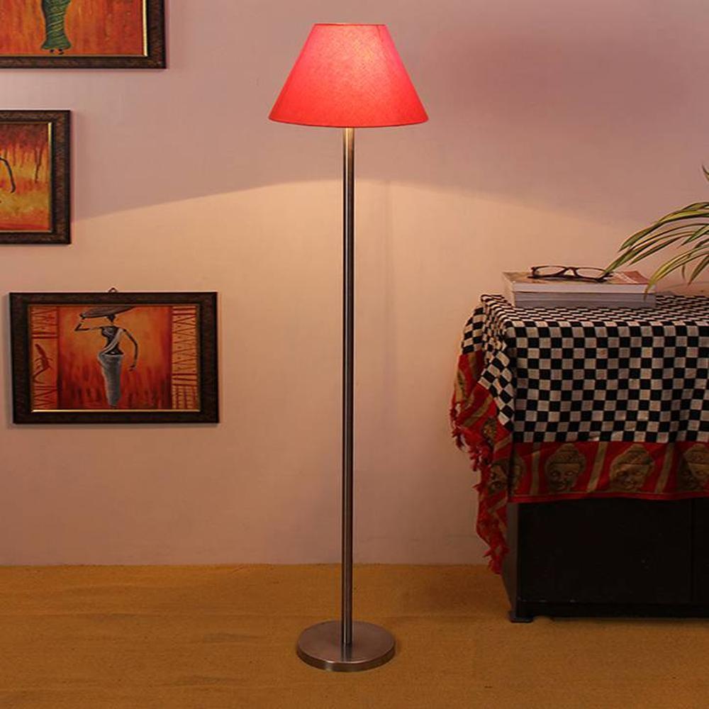 Deance Orange Cotton Shade Floor Lamp