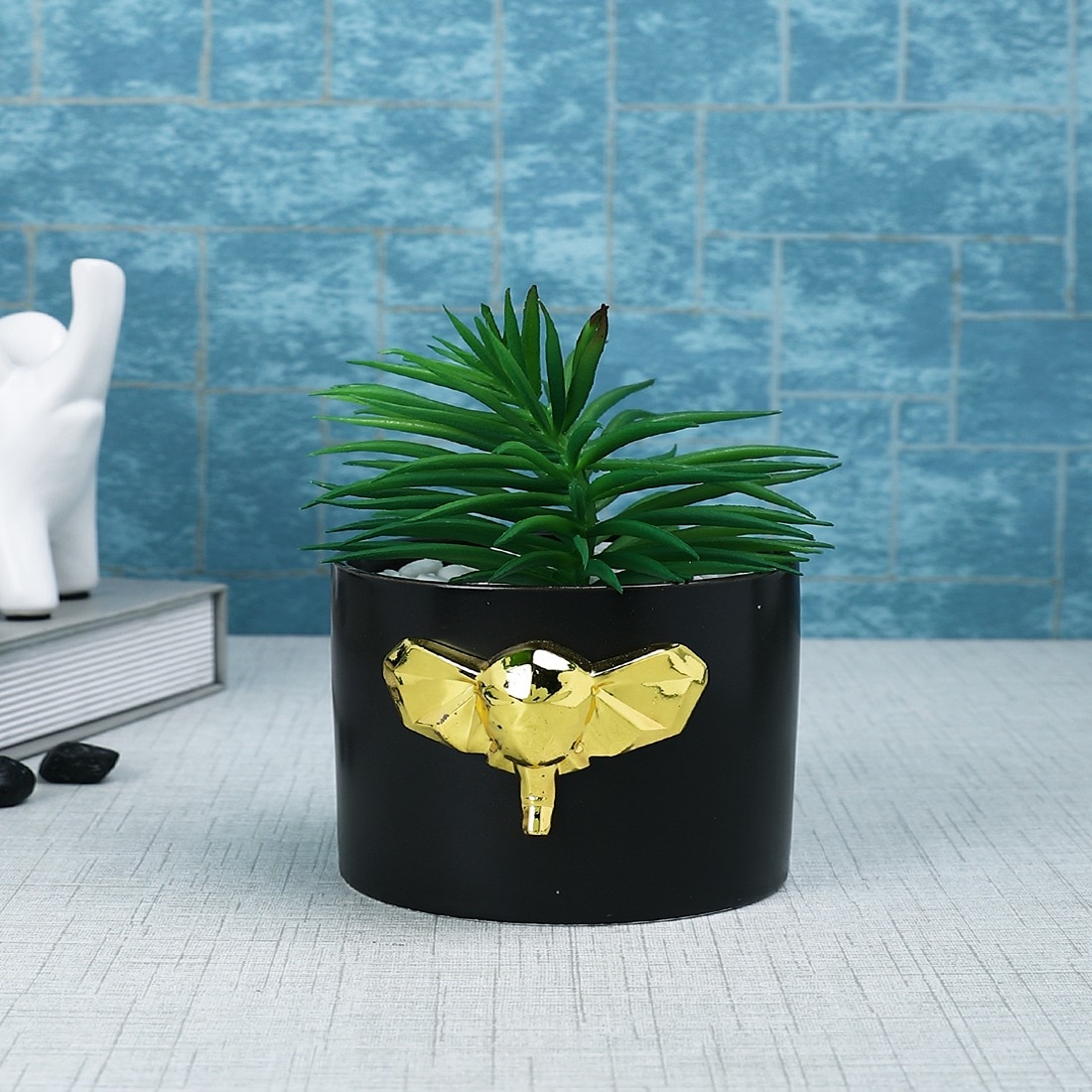 Black Majestic Elephant Planter