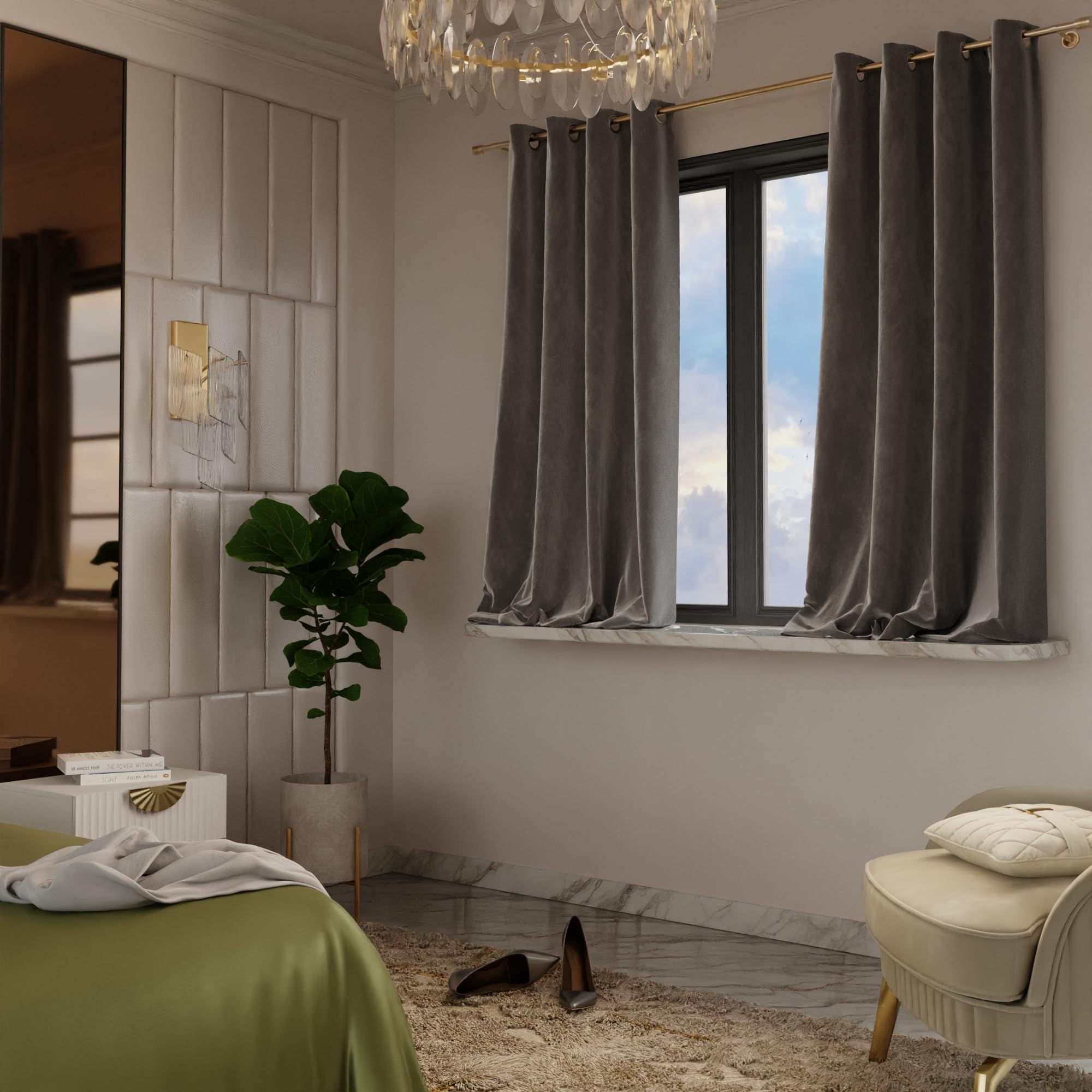 Stoa Paris Velvet Curtains for Window, Premium Dim-Out Curtain for Pack of 2, Date Night - Midnight Muse - Stoa Paris