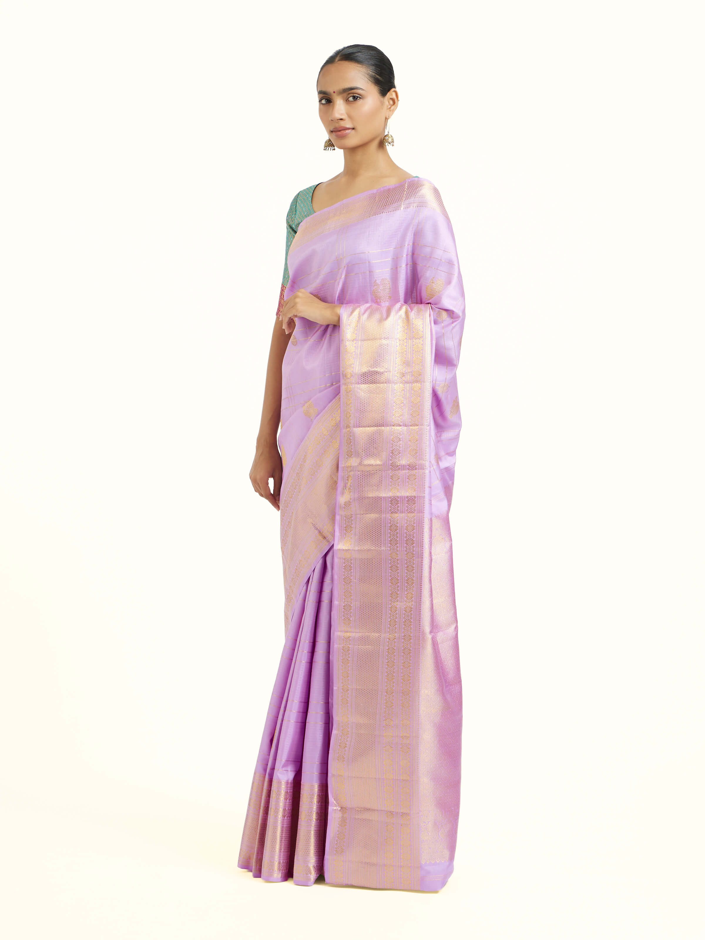 Lavender Silk Kancheepuram Saree