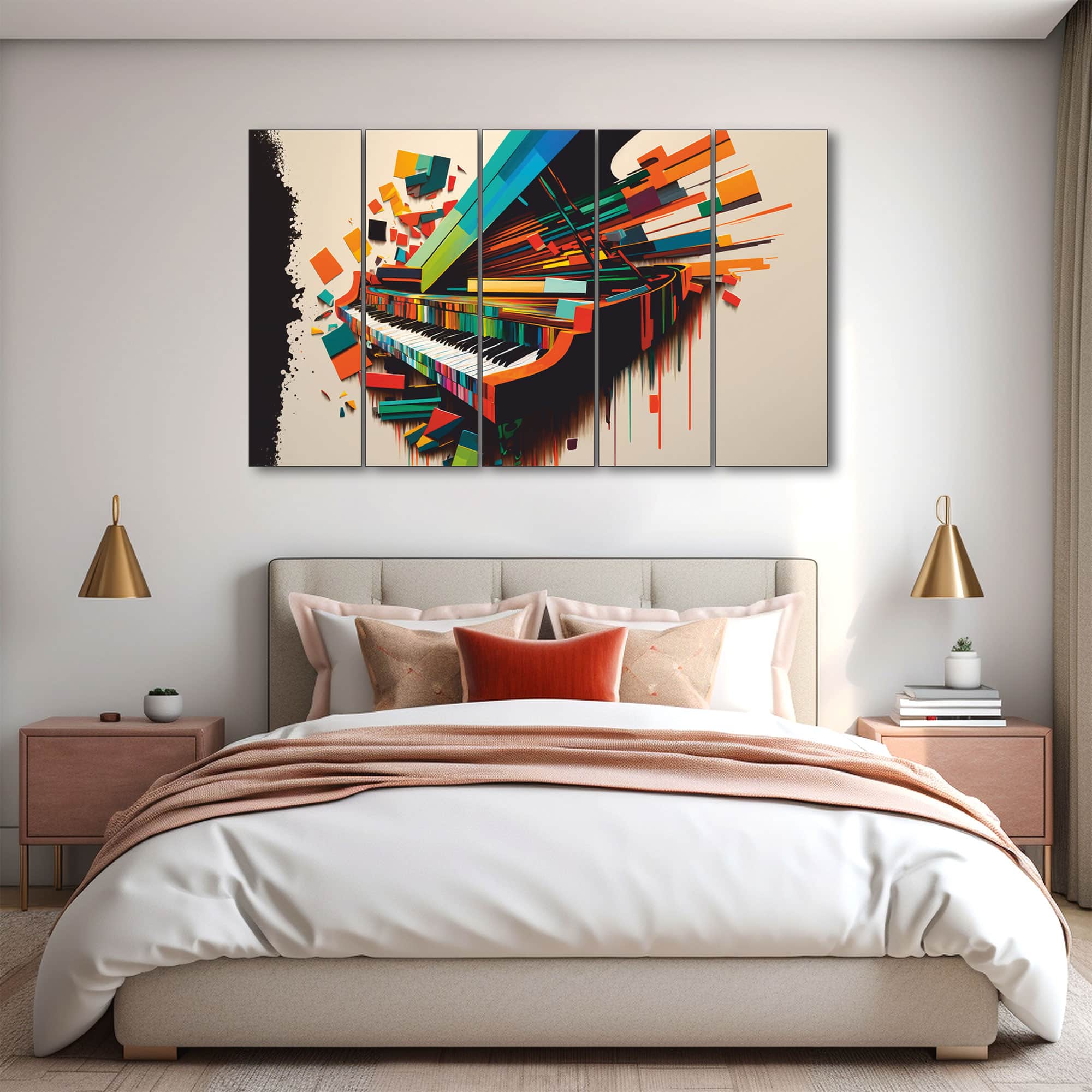 The Castle Decor Music Art Wall Painting Wooden Framed Digital Painting 27x48 Inch (Style 1) - The Castle Decor