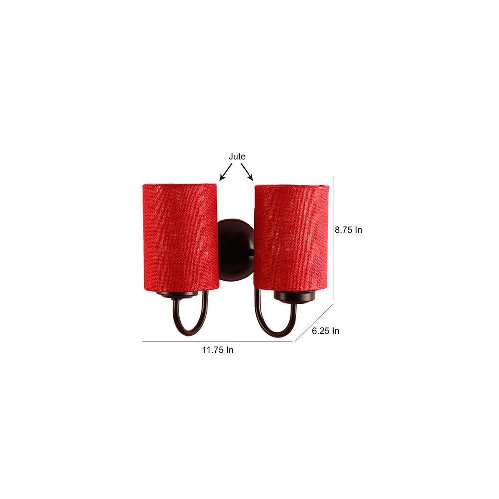 Tammey Maroon Natural Fiber Wall Light