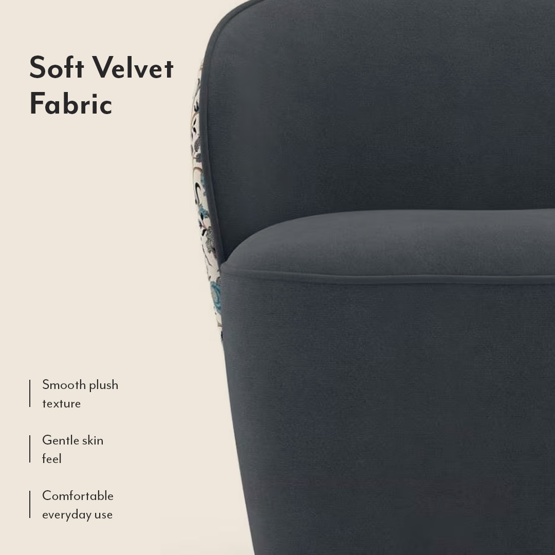 Portia Fabric Accent Chair in Calico Peony White Colour