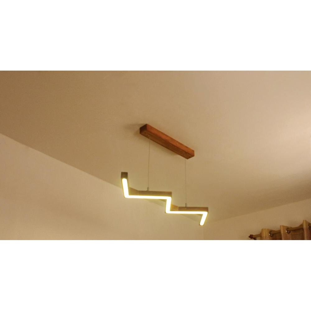 Twist 36 Brown Wooden LED Hanging Lamp