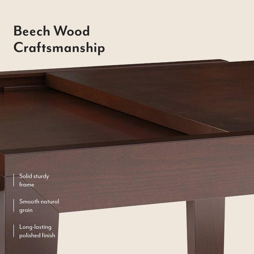 Murphy 4-To-6 Extendable - Dalla 4 Seater Dining Table Set (Colour- Grey , Finish- Dark Walnut)