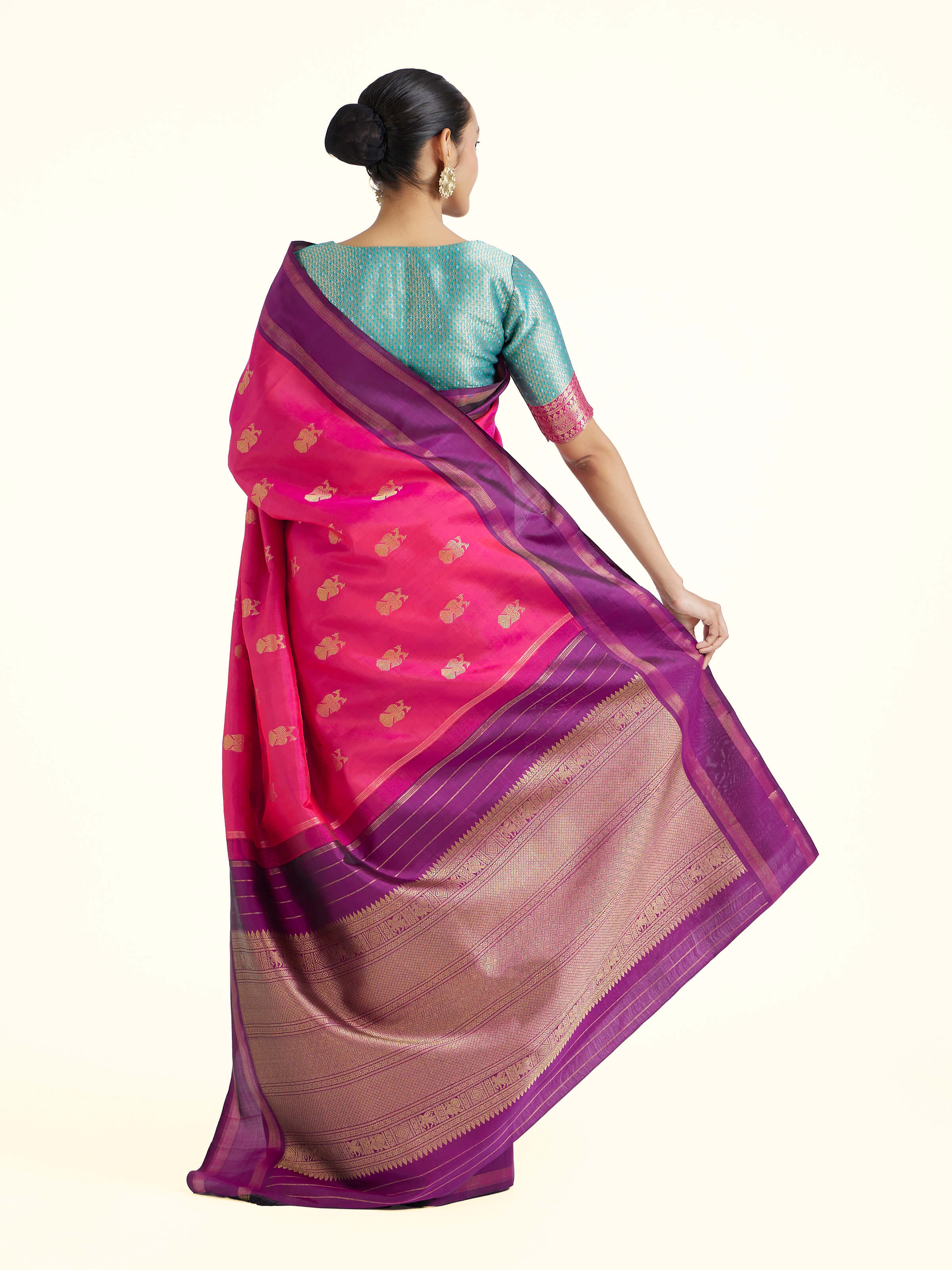 Pink Silk Kancheepuram Saree