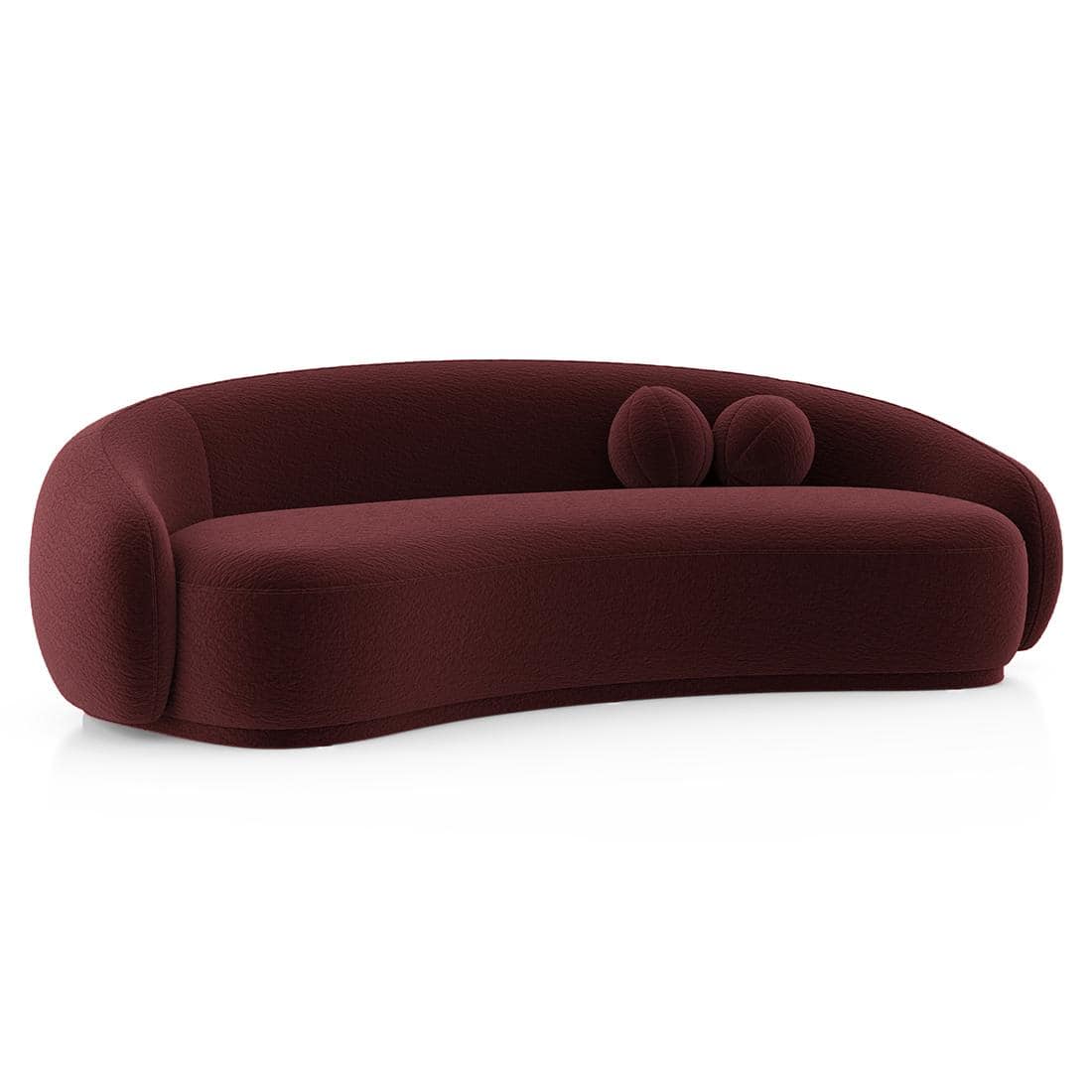 Mia Fabric Sofa Mulberry Red - 3 Seater