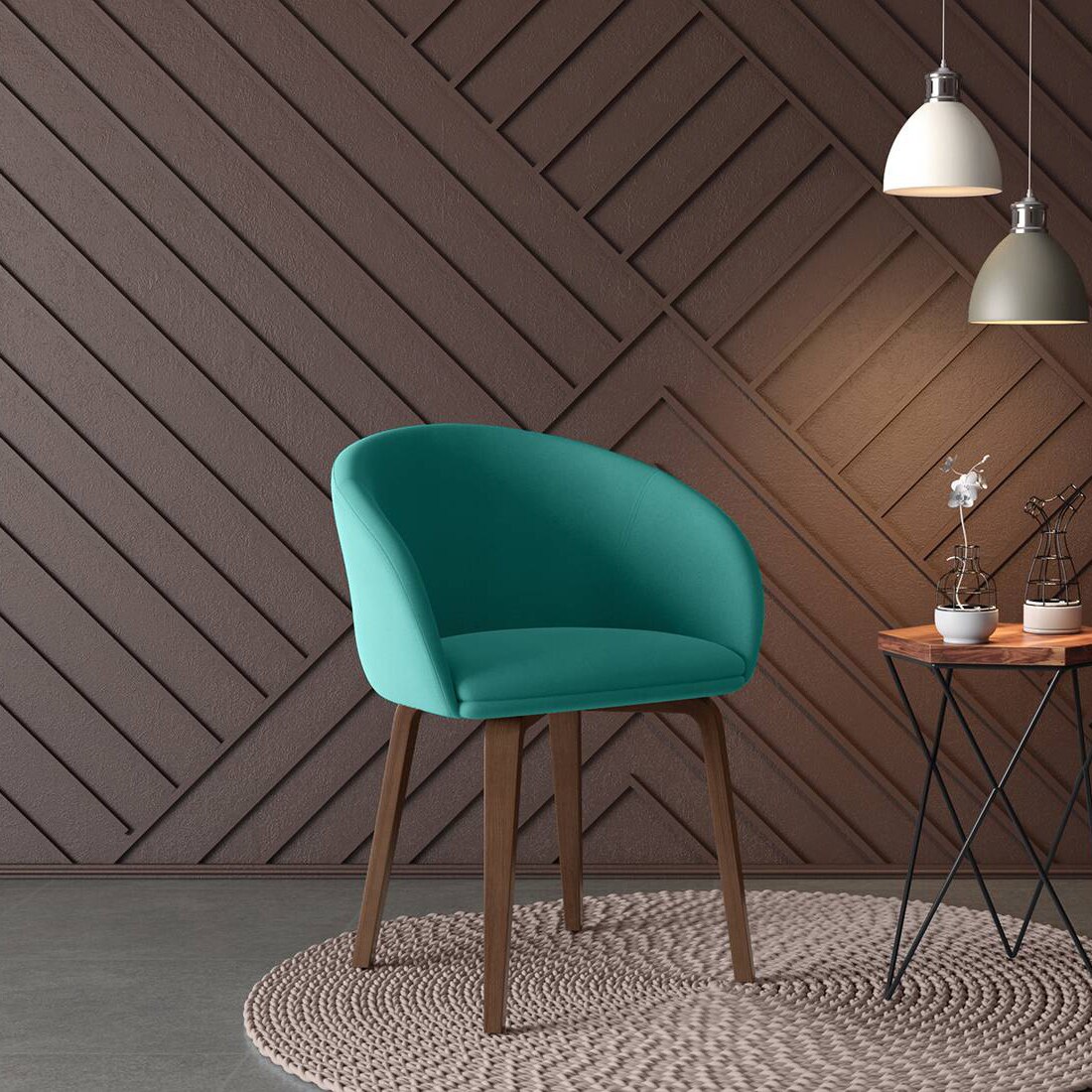 Meryl Lounge Chair in Teal Colour-image-19