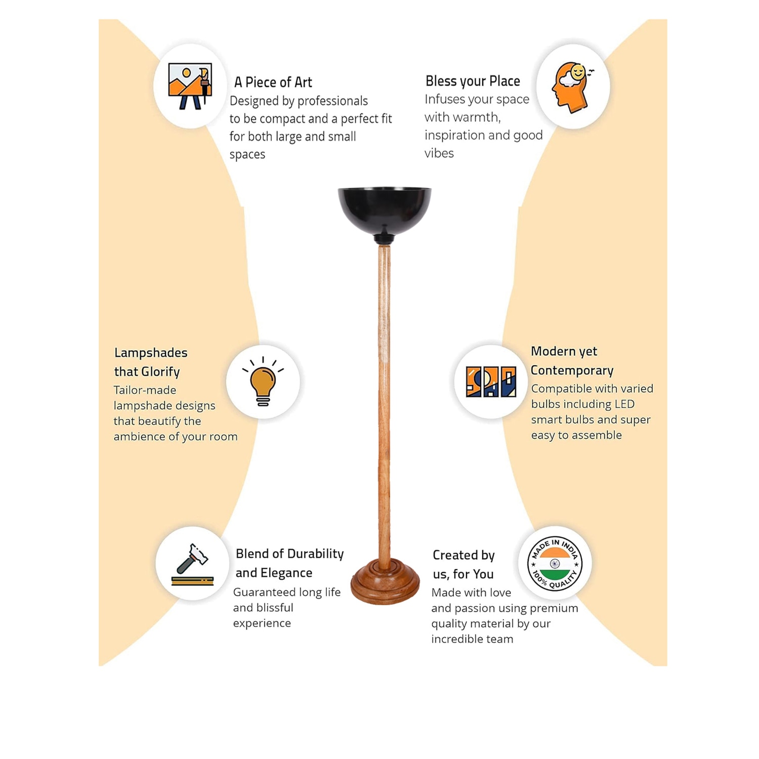 Devansh Wooden Foor Lamp