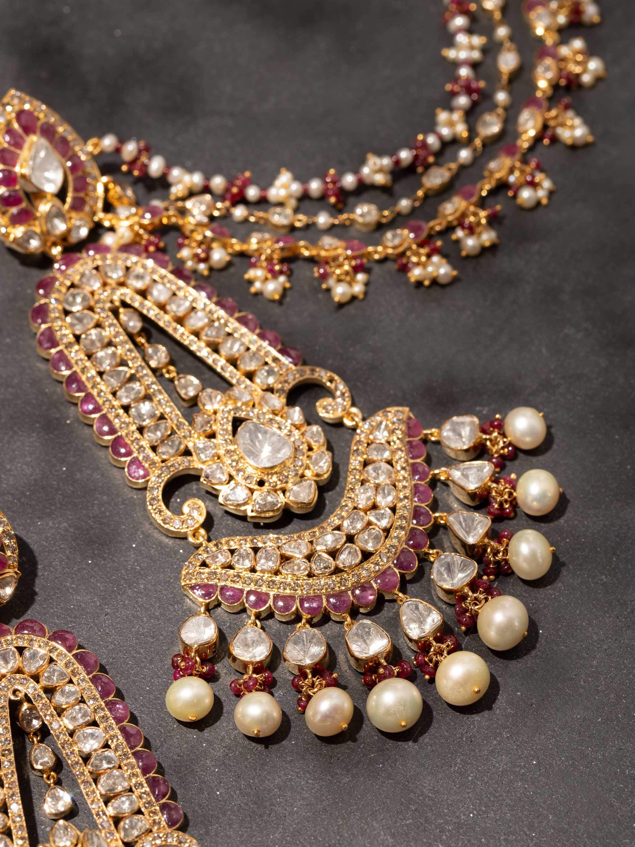 Dank Polki 14 Karat Gold Chandbalis