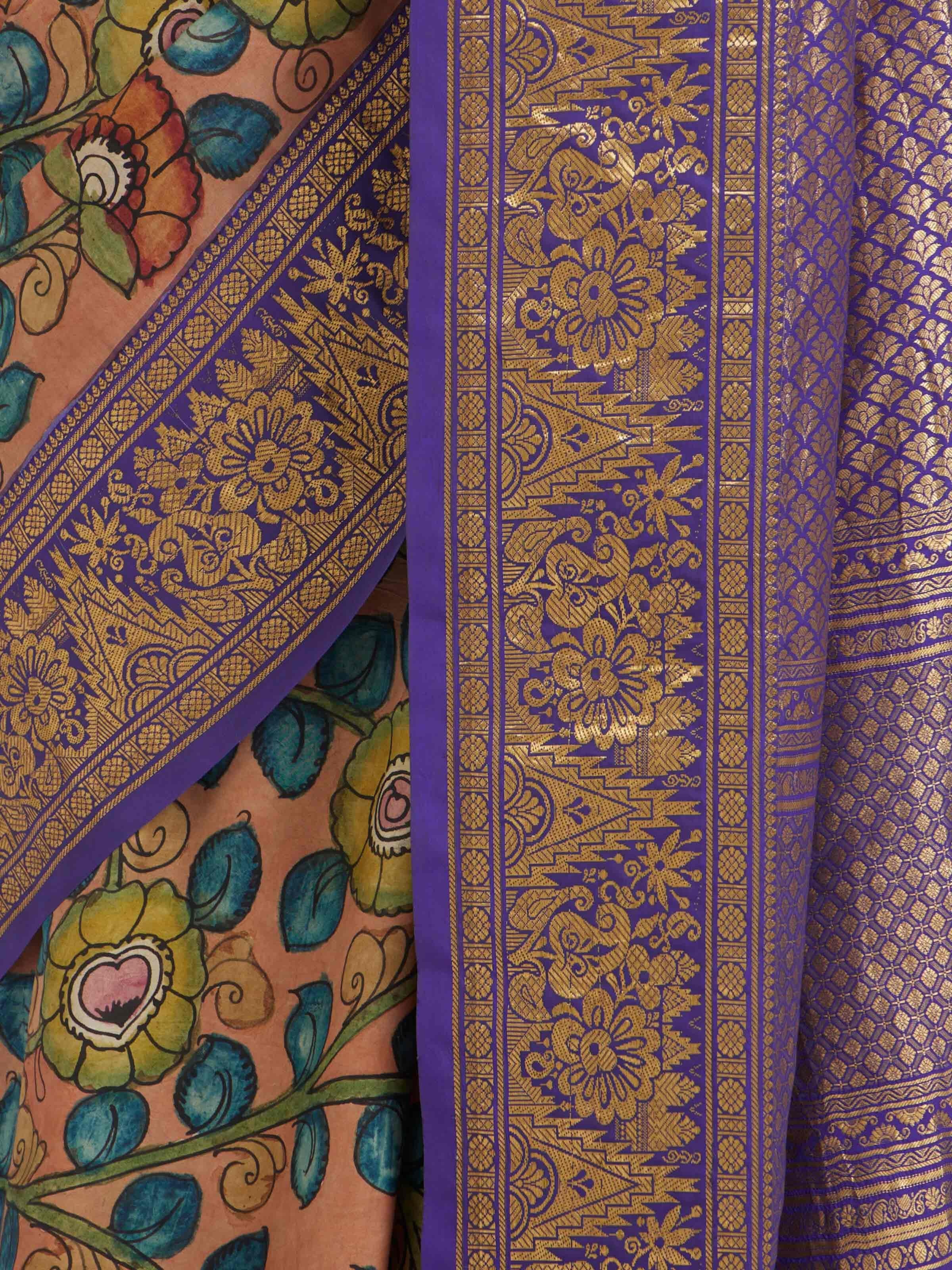 Kalamkari Kanchi Silk Saree