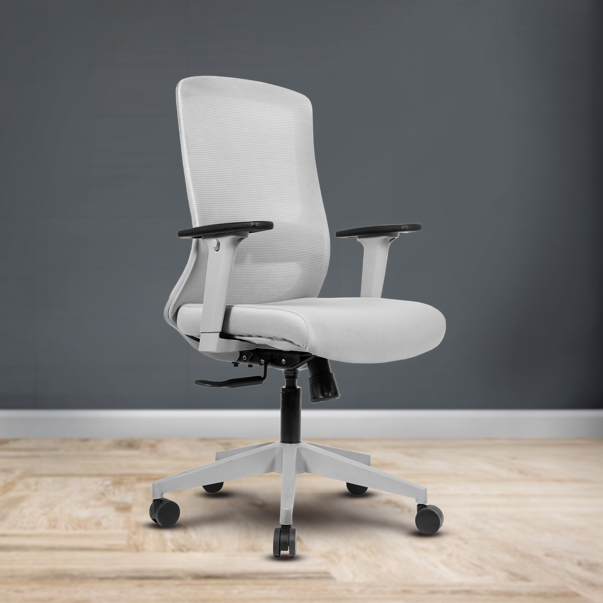 Kepler Brooks Eterna Mid Back Premium Office Chair in Grey Colour - Kepler Brooks