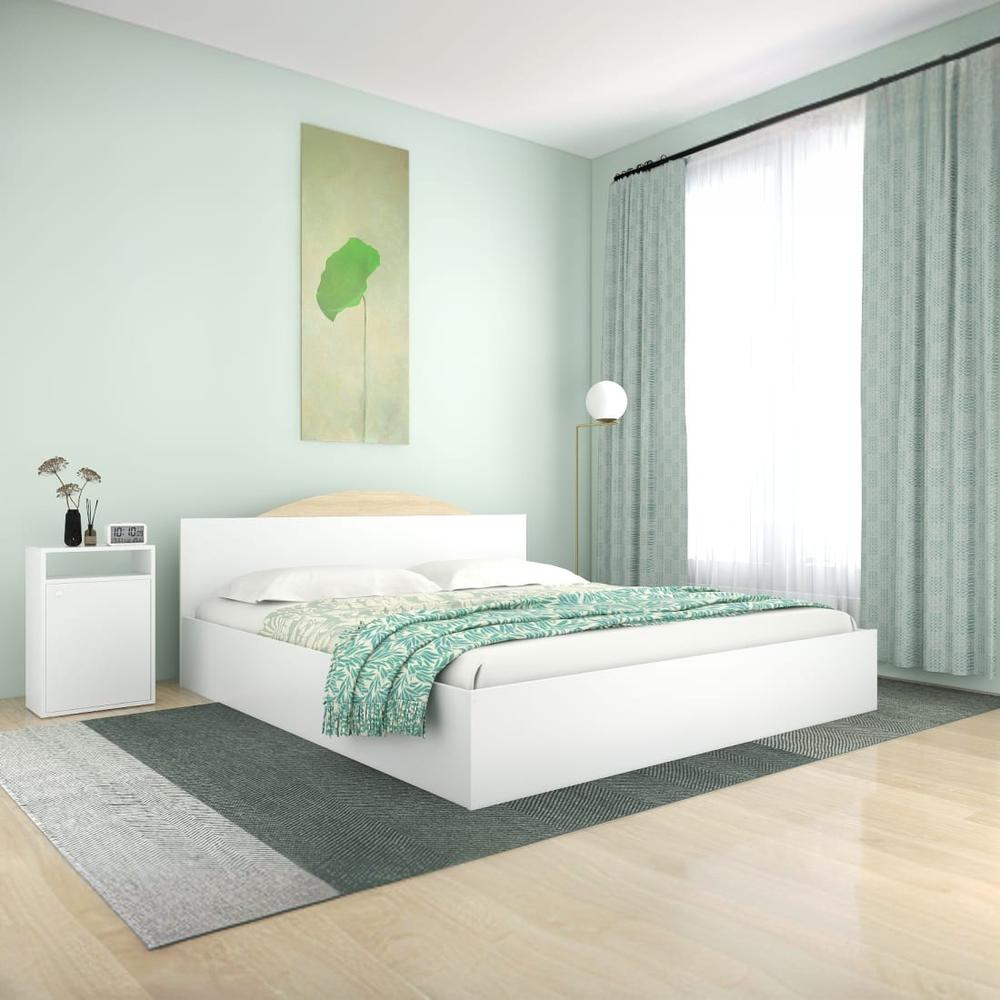 Arisa Engineered Wood King Size Bed In White Finish