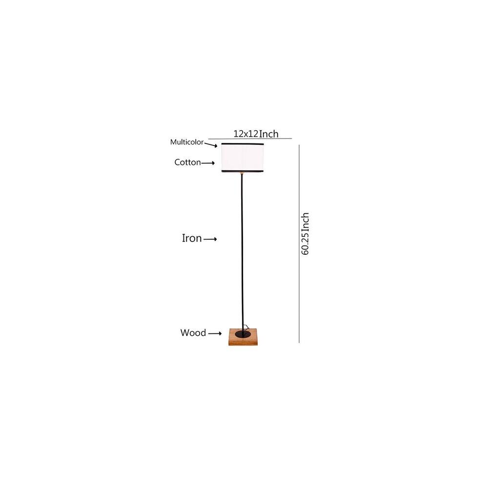 Drake Multicolour Cotton Shade Floor Lamp