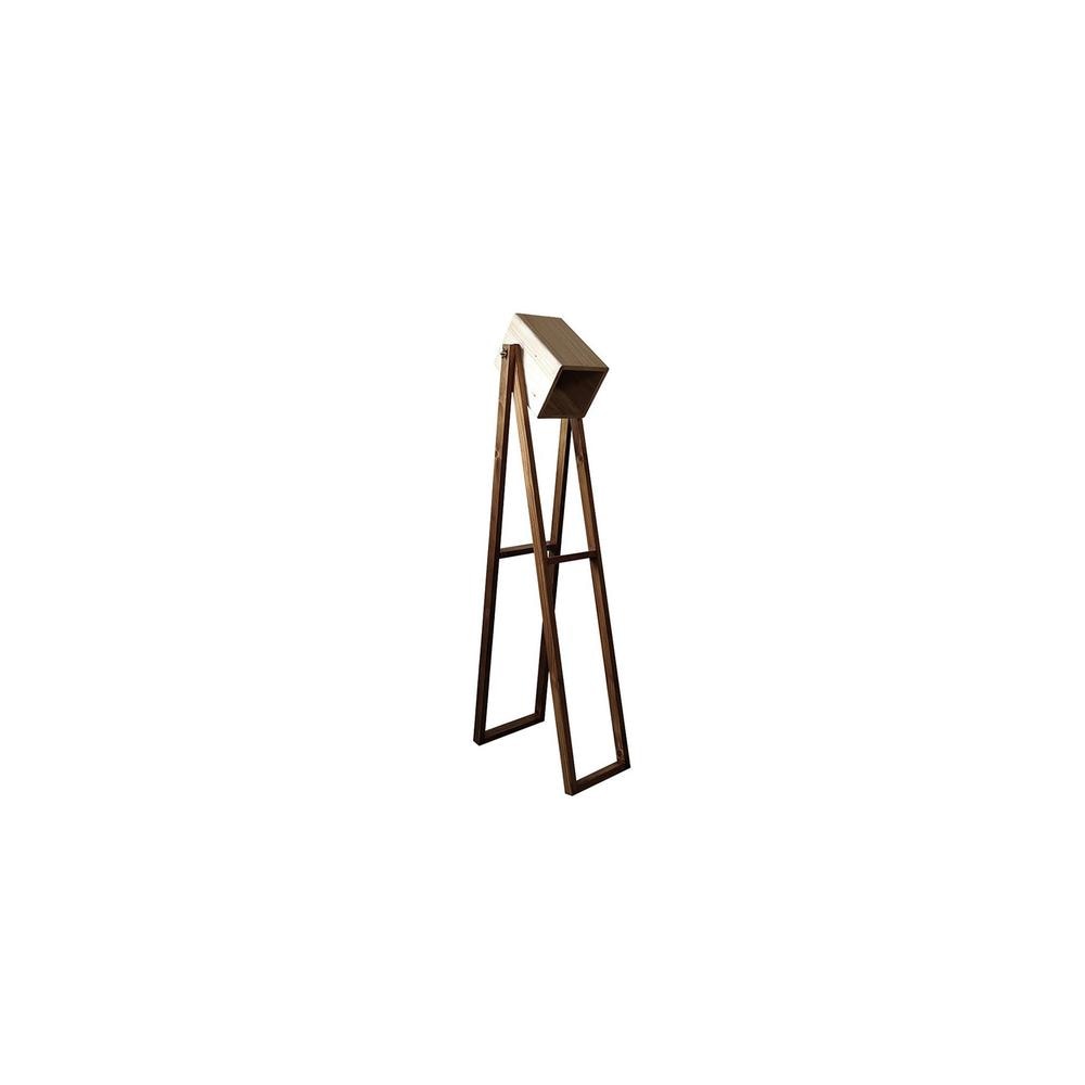 Focal Beige Solid Wood Floor Lamp with Beige Solid Wood Base