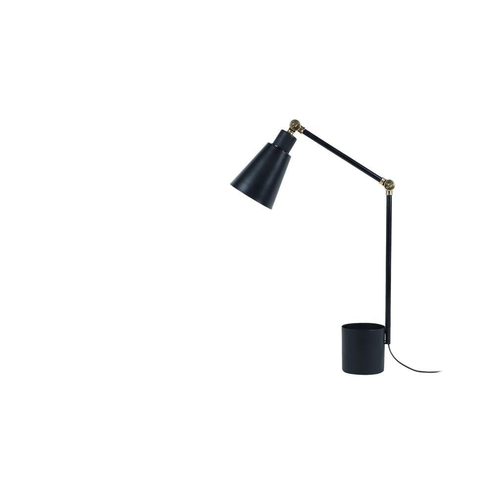 Designer Black and Gold Study Lamp With Metal Base