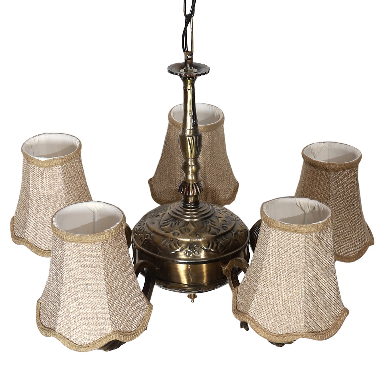 Devansh Black Wall Mounted Lamp With Off-White Cotton Shade