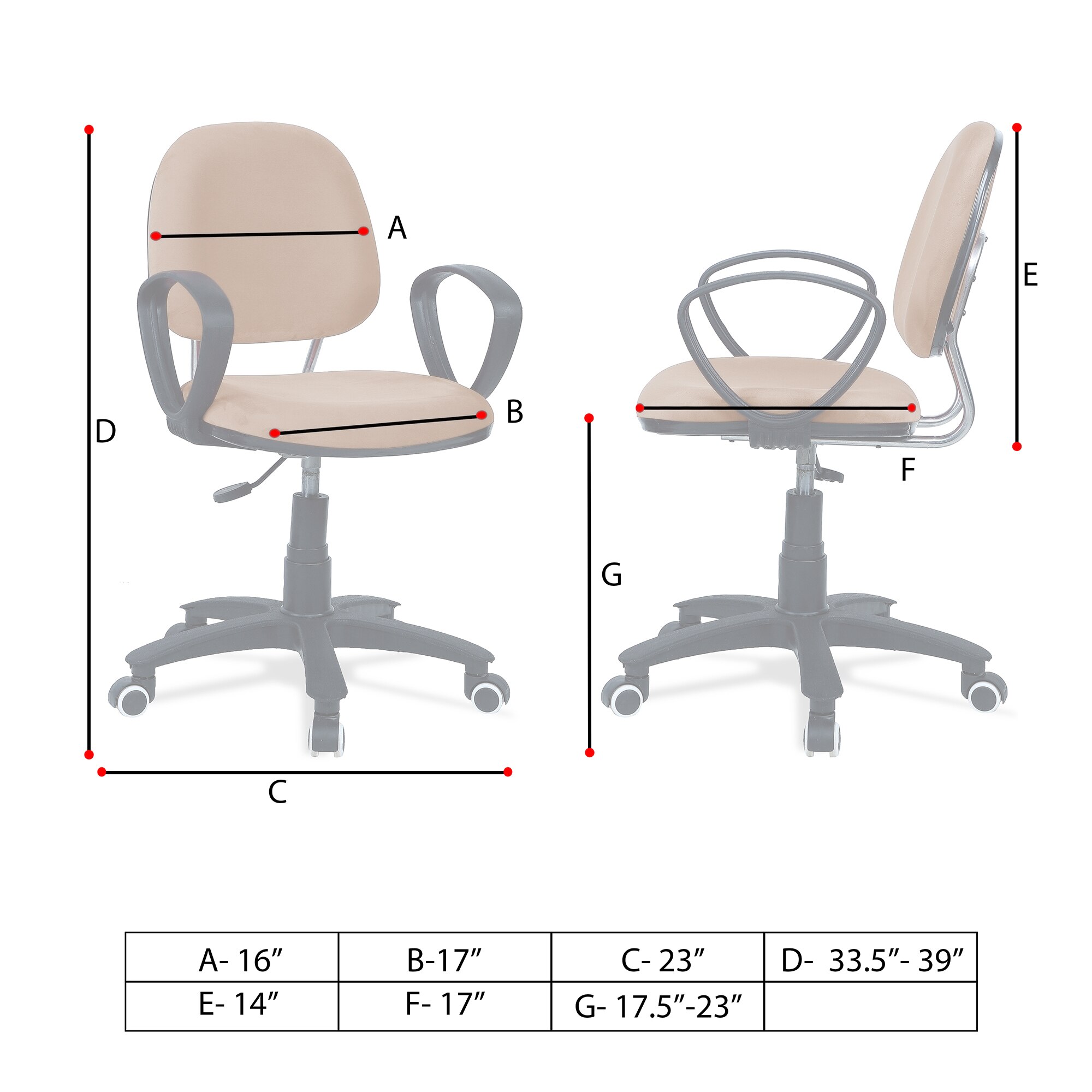 Doriona Low Back Ergonomic Chair in Beige Colour