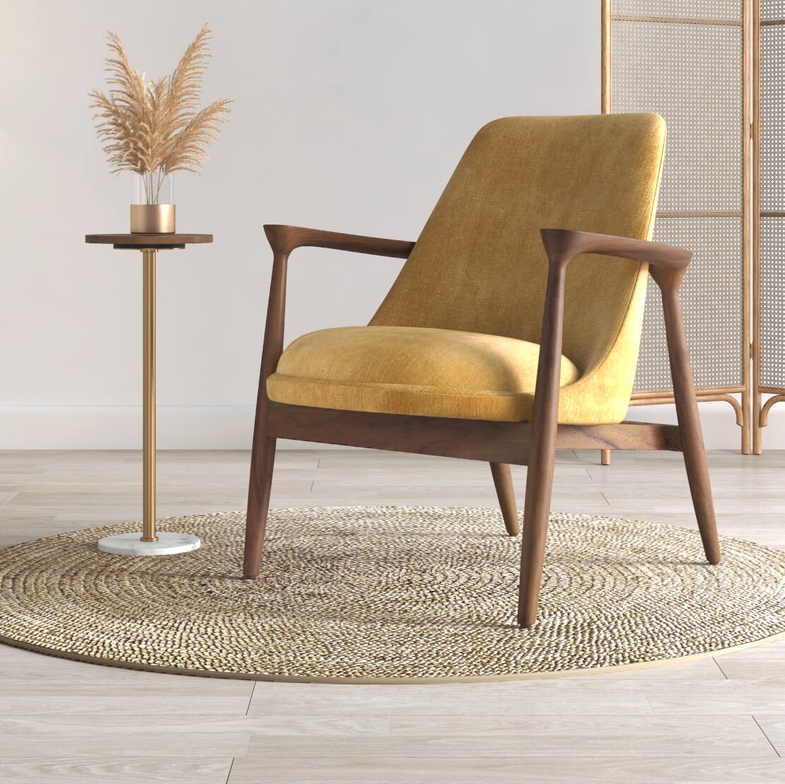 Dakota Lounge Chair In Stria Mustard-image-41