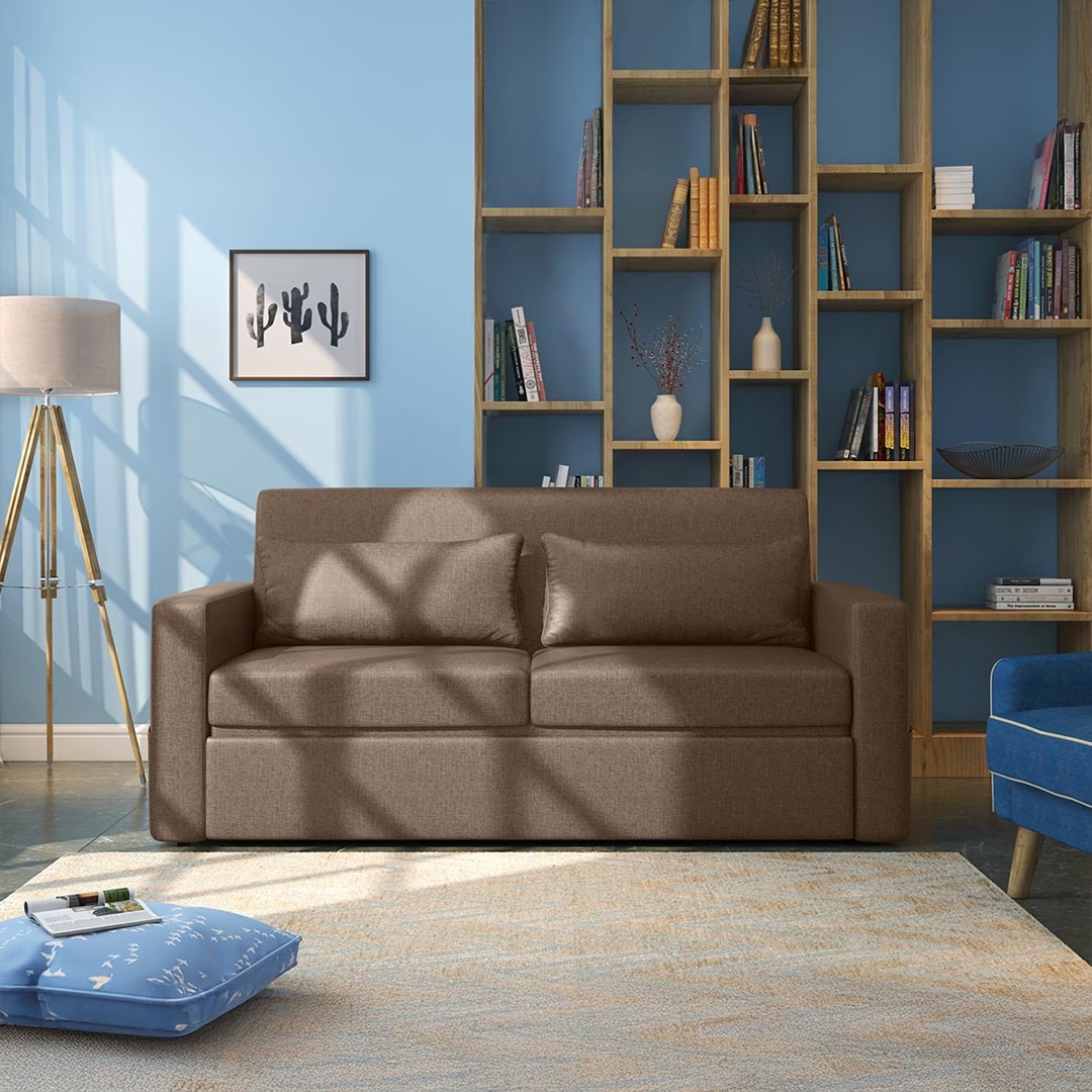 Camden 3 Seater Pull Out Sofa cum Bed In Mocha Brown Colour