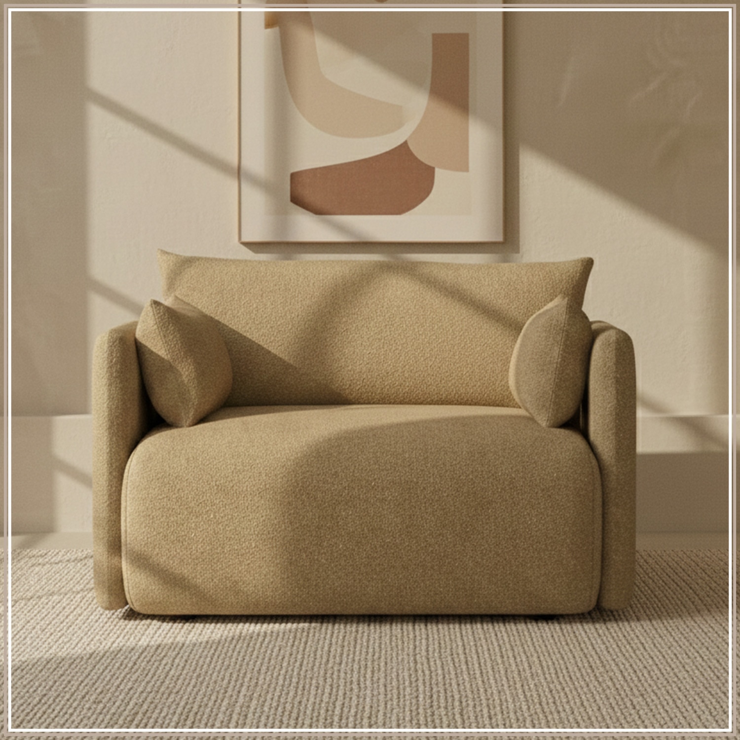 Cozychic Wood 1 Seater With Upholstery Non Storage Sofa In Yellow Colour - Nestroots