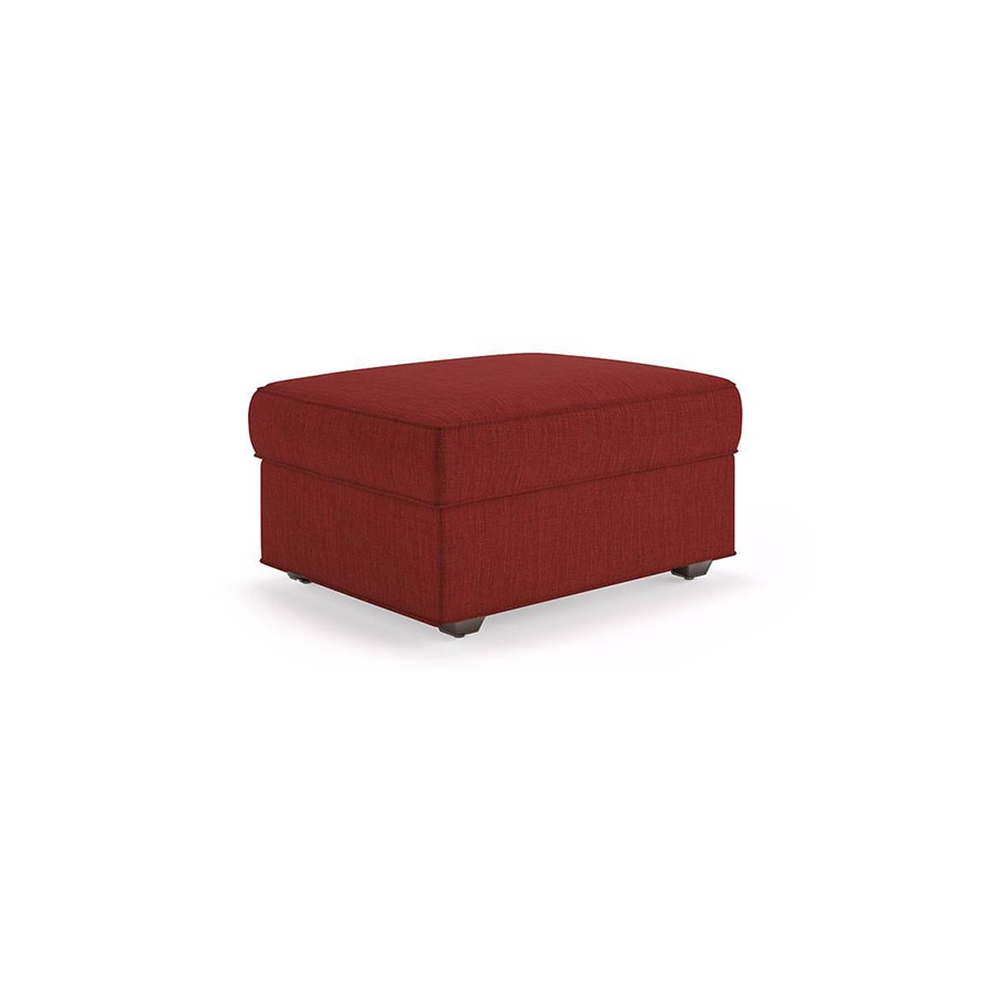 Apollo Compact Ottoman Fabric Sofa in Salsa Red Colour - Urban Ladder