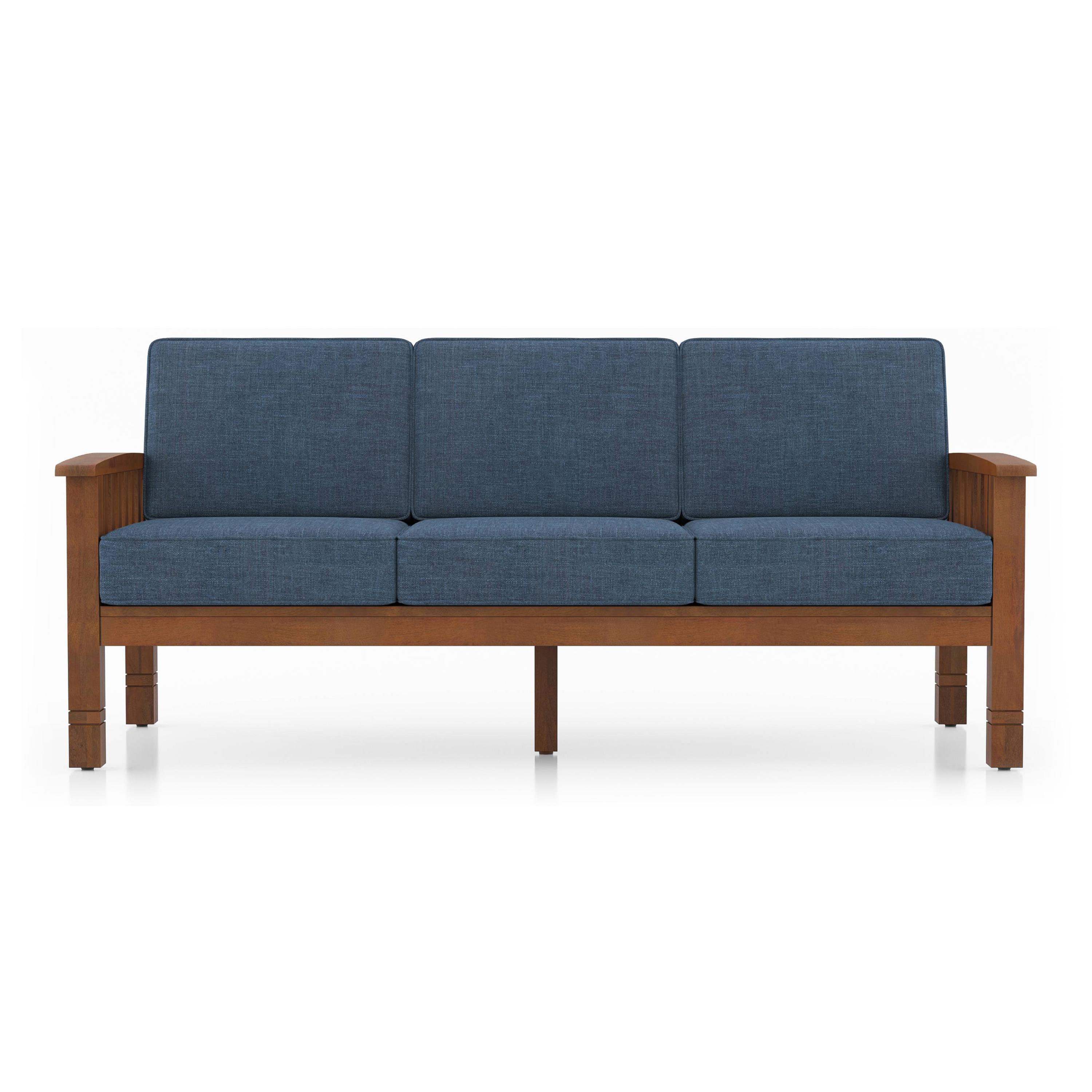 Raynor 3 Seater Wooden Sofa (Midnight Indigo Blue)