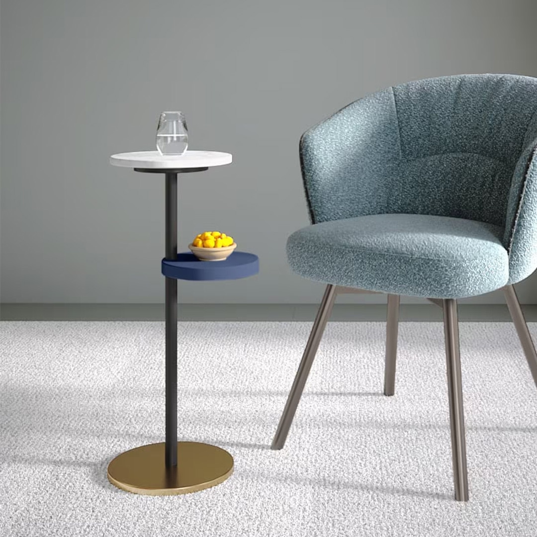 Palmer Metal Drink Table in Gold Finish