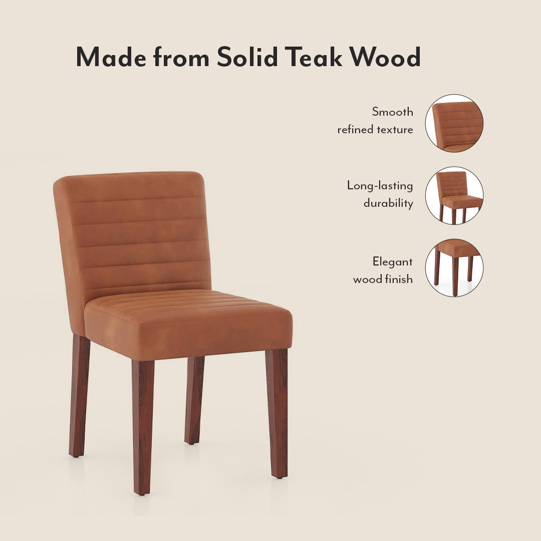 Atlas Crest Storage Solid Wood 4 Seater Dining Table With Ludo Dining Chairs