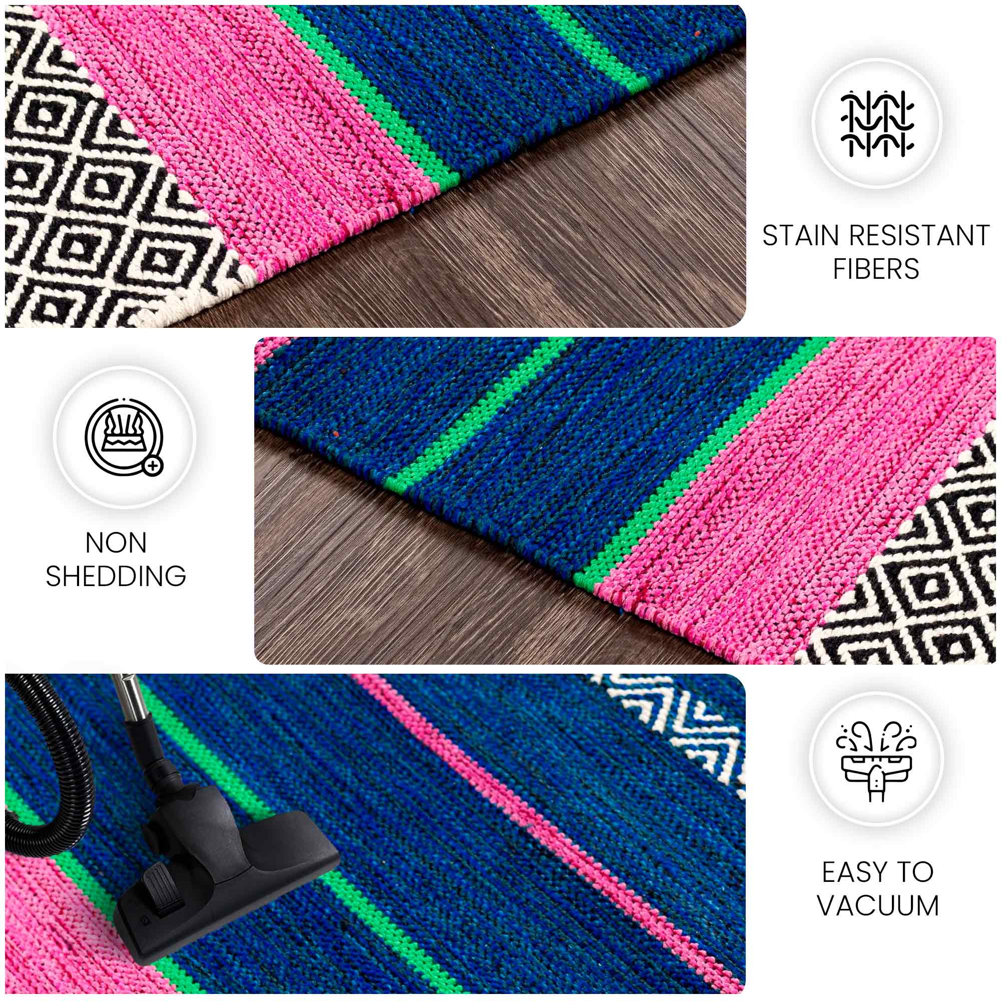 Handwoven Trenza Multicolor Rug 4x6