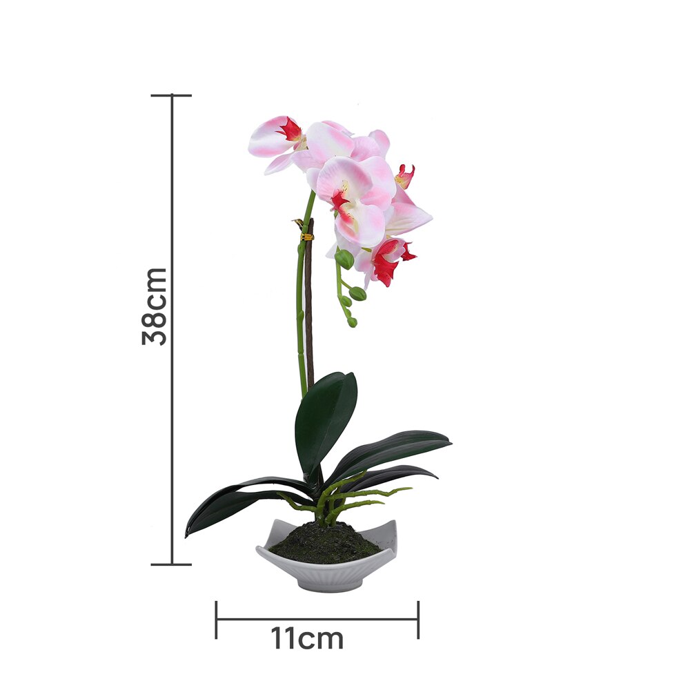 White 1 Pieces Orchid Artificial Plant With Pot