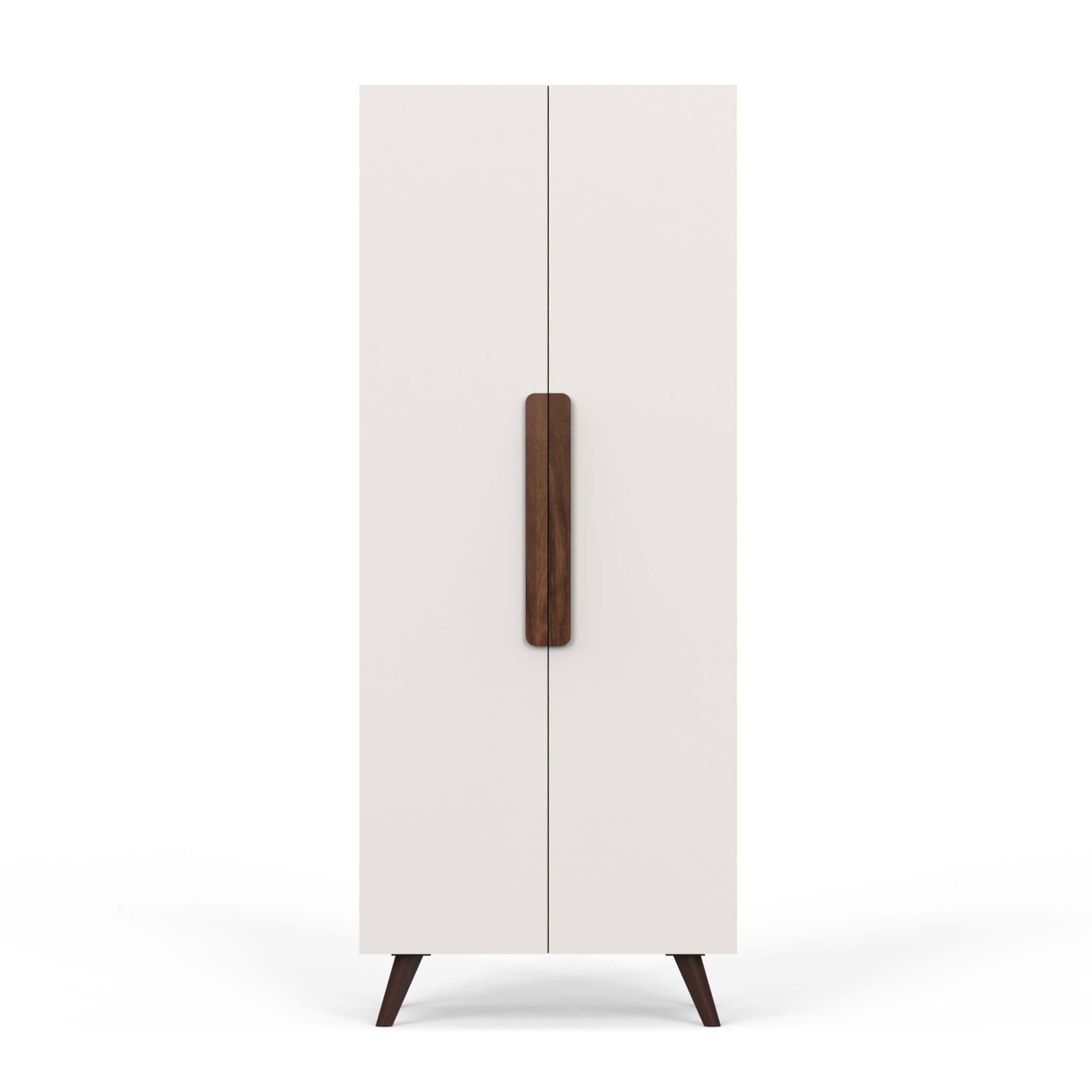 Bonco Engineered Wood Wardrobe In Brown Maple & White Finish