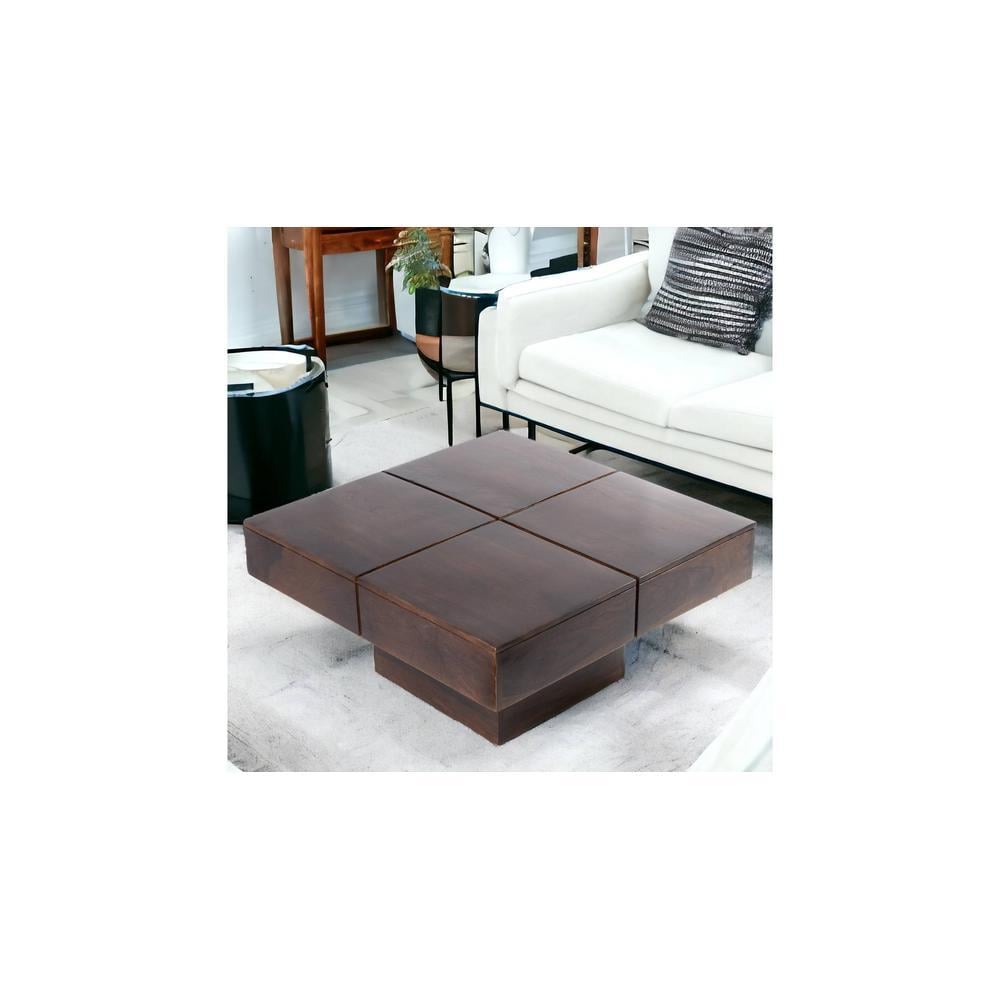 Montreal Sheesham Wood Coffee Table In Walnut Finish