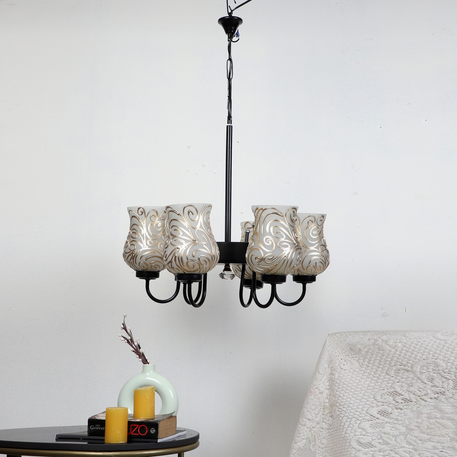 Devansh Gold Antique Wall Mounted Lamp With Beige Jute Shade