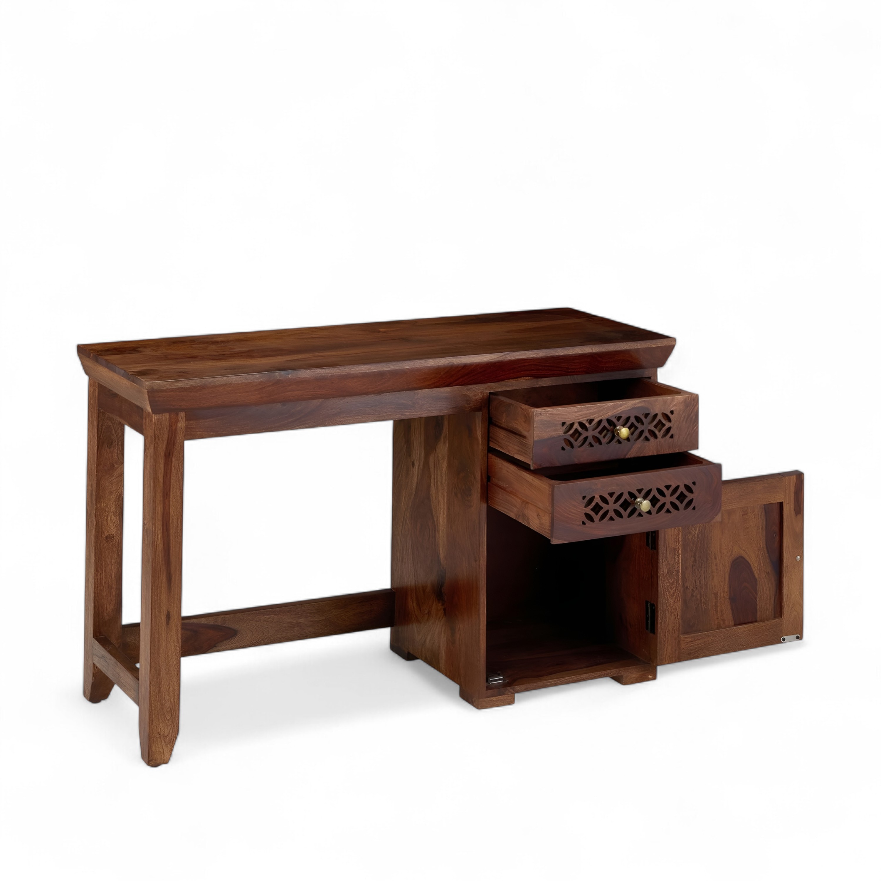 Dayton Sheesham Wood Study Computer Table In Provisional Teak Finish