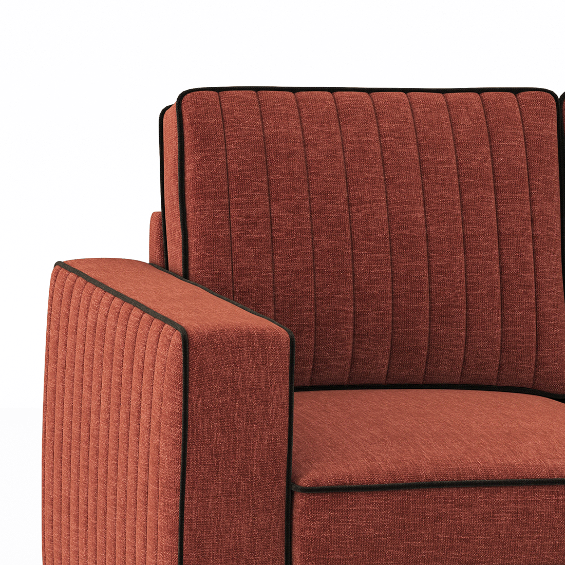 Apollo Neo Sofa (Colour : Dark Coral, Seating Capacity : 3 Seater, Cushion Type : Soft, Back Height : Regular Back)