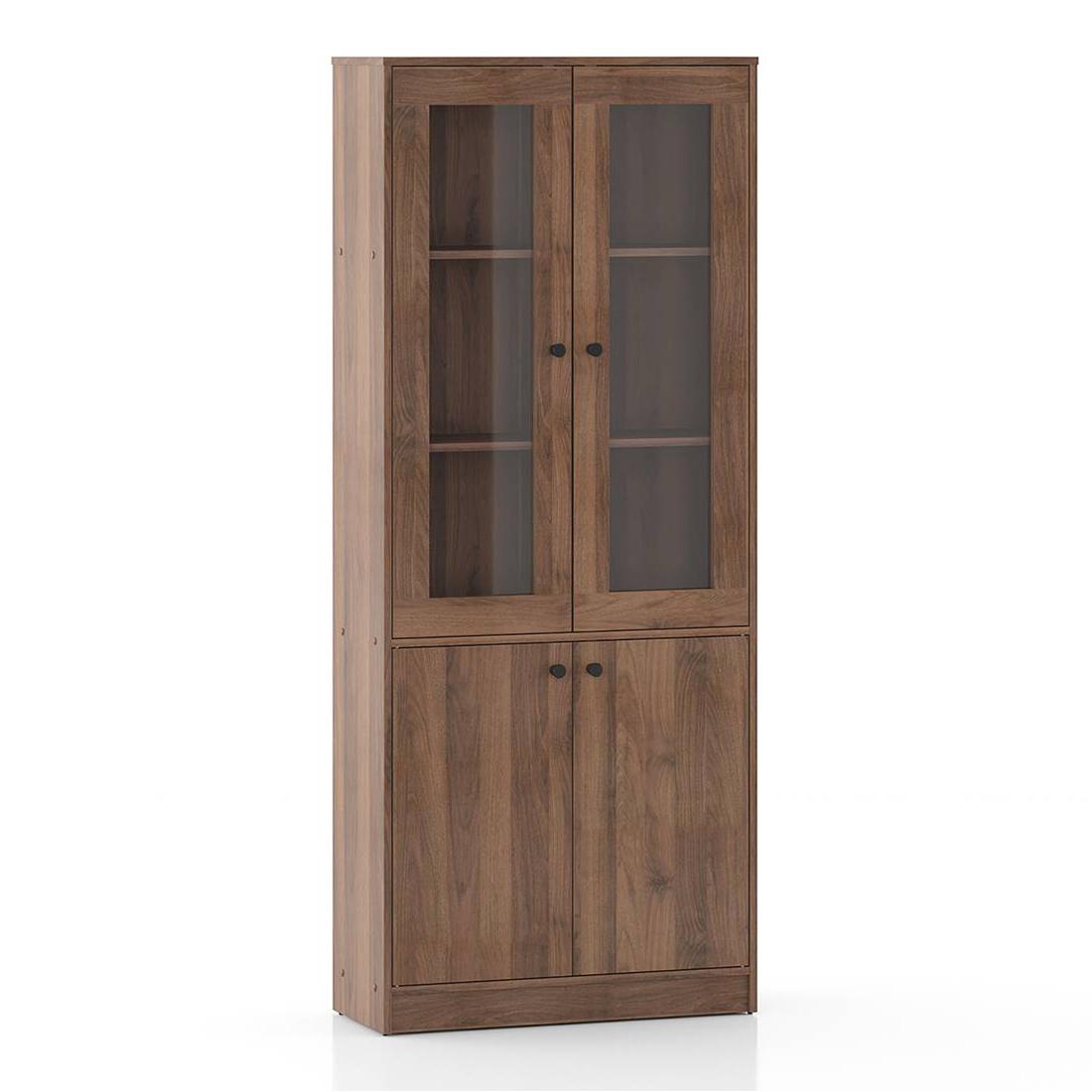 Oswald Glass cabinet in Classic walnut Finish