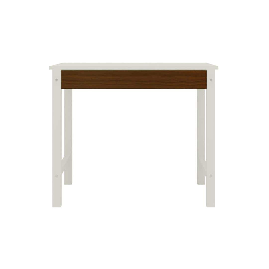 Mystica Solid Wood Study Desk with Drawer in Ivory Coffee Walnut Colour
