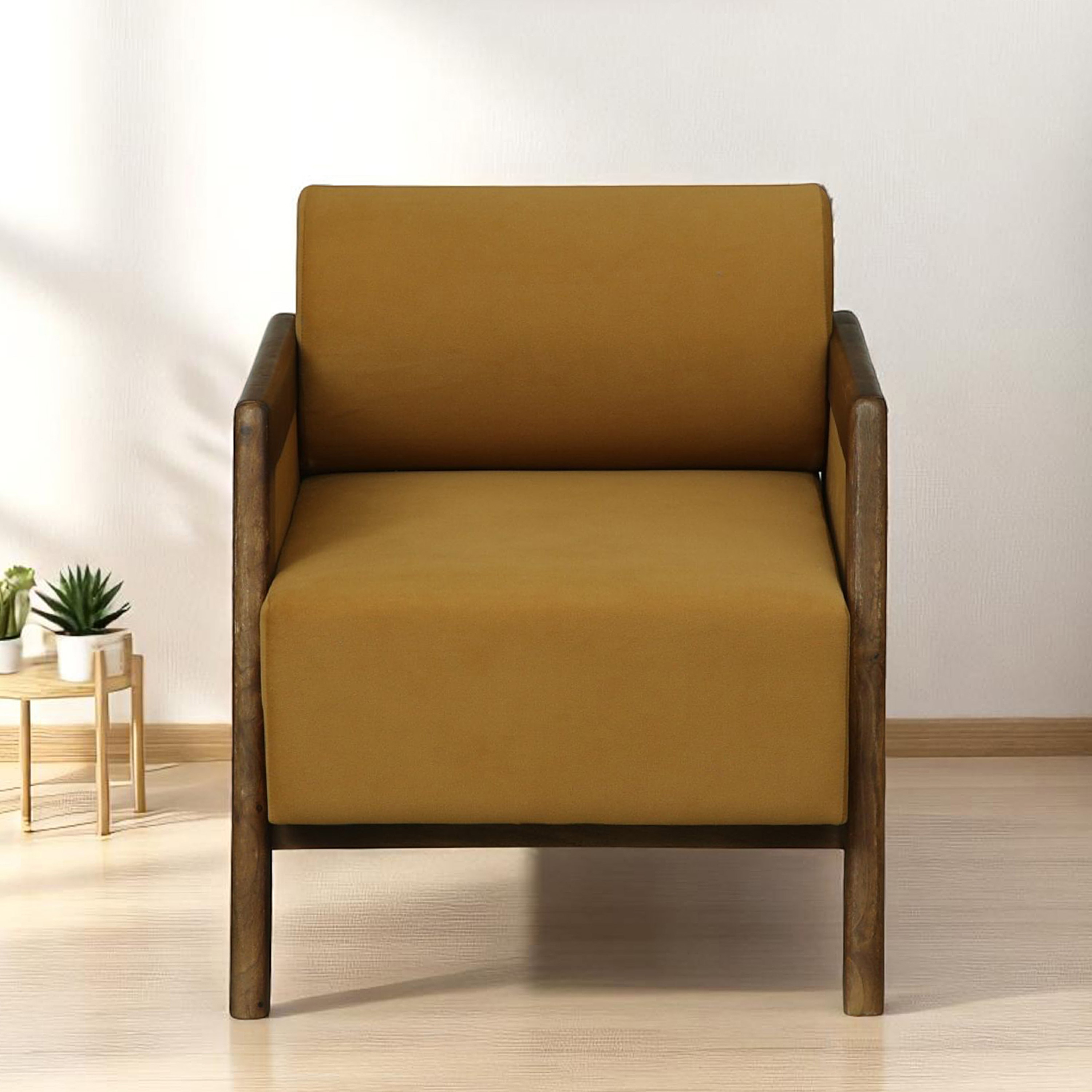 Classic 1 Seater Sofa In Light Brown Colour