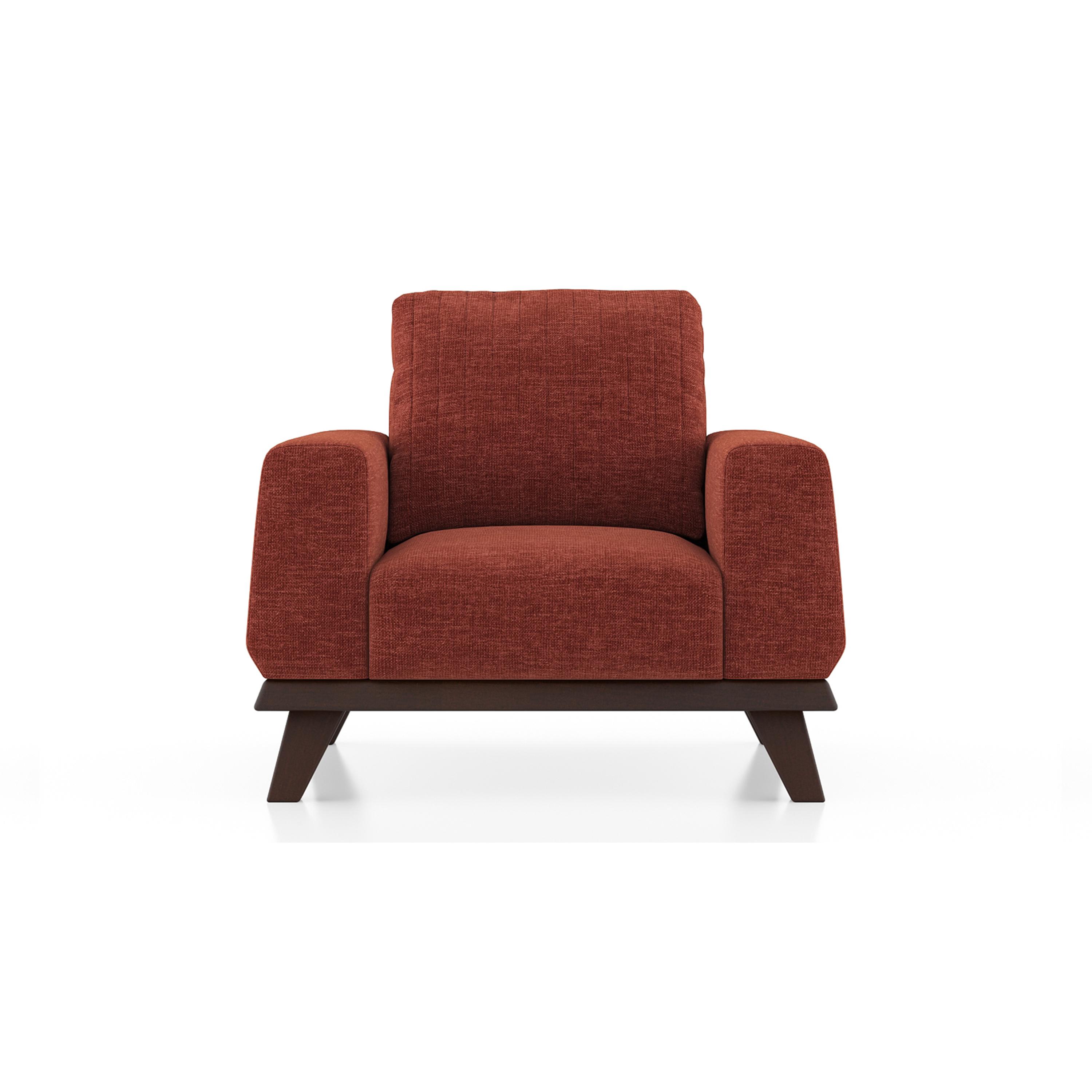 Granada Essential 1 Seater Fabric Sofa In Dark Coral